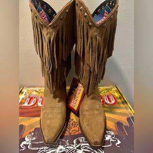 Durando Crush Fringe Boots Size 7